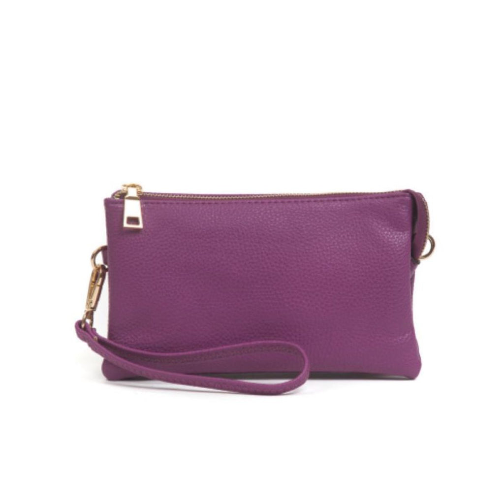 Jen & Co Riley Monogramable Three Compartment Crossbody Or Wristlet In Purple-Handbags, Wallets & Cases-Jen & Co.-Deja Nu Boutique, Women's Fashion Boutique in Lampasas, Texas