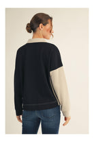 Jodifl Color Block Collared Top in Black Taupe-Tops-Jodifl-Deja Nu Boutique, Women's Fashion Boutique in Lampasas, Texas