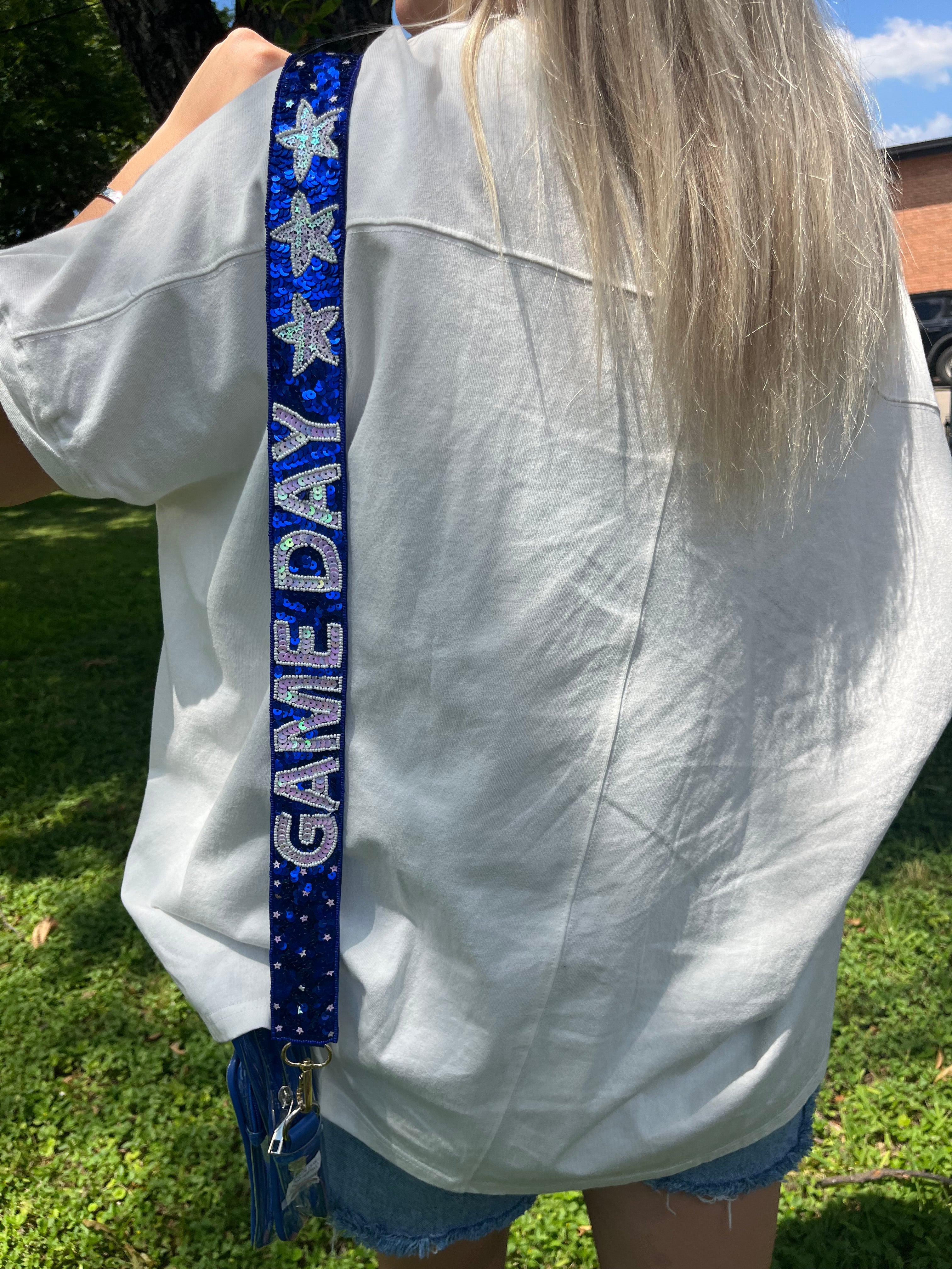 Kenze Panne Beaded Sequin Game Day Bag Strap-Handbags, Wallets & Cases-Kenze Panne-Deja Nu Boutique, Women's Fashion Boutique in Lampasas, Texas