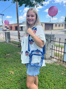 Kenze Panne Royal Blue Clear Crossbody Purse-Handbags, Wallets & Cases-Kenze Panne-Deja Nu Boutique, Women's Fashion Boutique in Lampasas, Texas