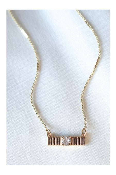 Kinsey Designs Quinn Accordion Bar Necklace With CZ-Necklaces-Kinsey Designs-Deja Nu Boutique, Women's Fashion Boutique in Lampasas, Texas