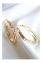 Kinsey Designs Quinn Hoop Large Accordion Gold Filled With CZ-Earrings-Kinsey Designs-Deja Nu Boutique, Women's Fashion Boutique in Lampasas, Texas