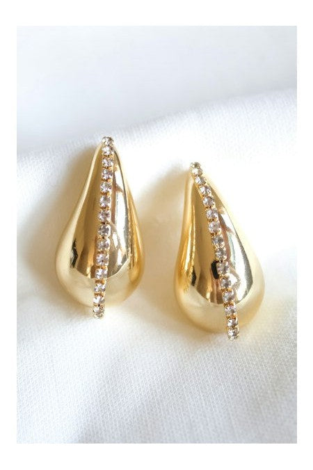 Kinsey Designs Rhine Gold Teardrop Hoop Earring-Earrings-Kinsey Designs-Deja Nu Boutique, Women's Fashion Boutique in Lampasas, Texas