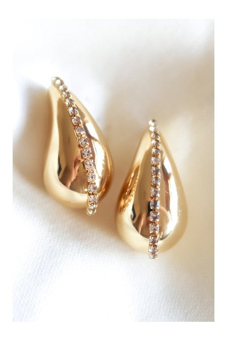 Kinsey Designs Rhine Gold Teardrop Hoop Earring-Earrings-Kinsey Designs-Deja Nu Boutique, Women's Fashion Boutique in Lampasas, Texas