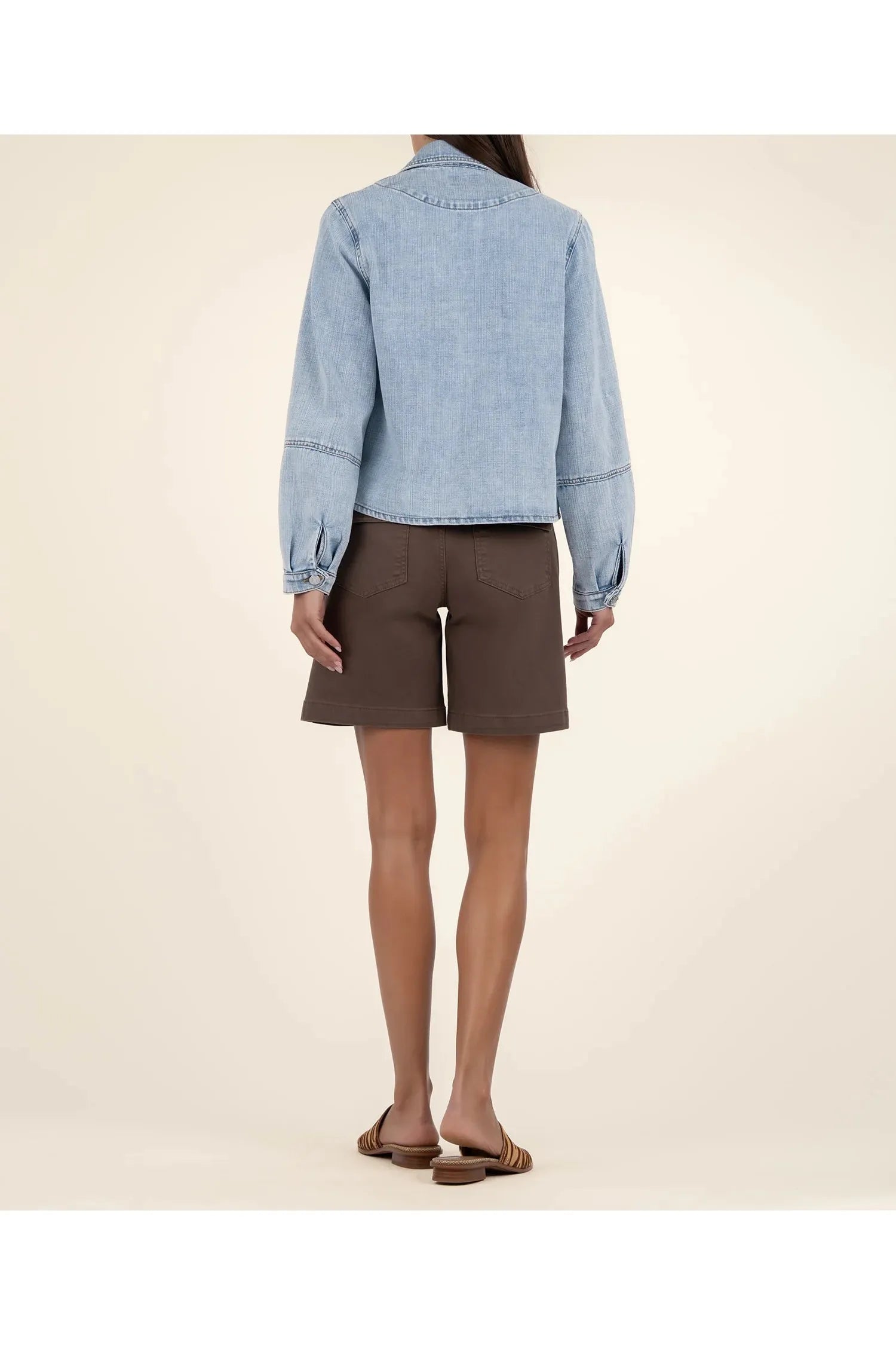 Kut From The Kloth Bailey Button Front Denim Jacket – Light Wash-Jackets-Kut from the Kloth-Deja Nu Boutique, Women's Fashion Boutique in Lampasas, Texas