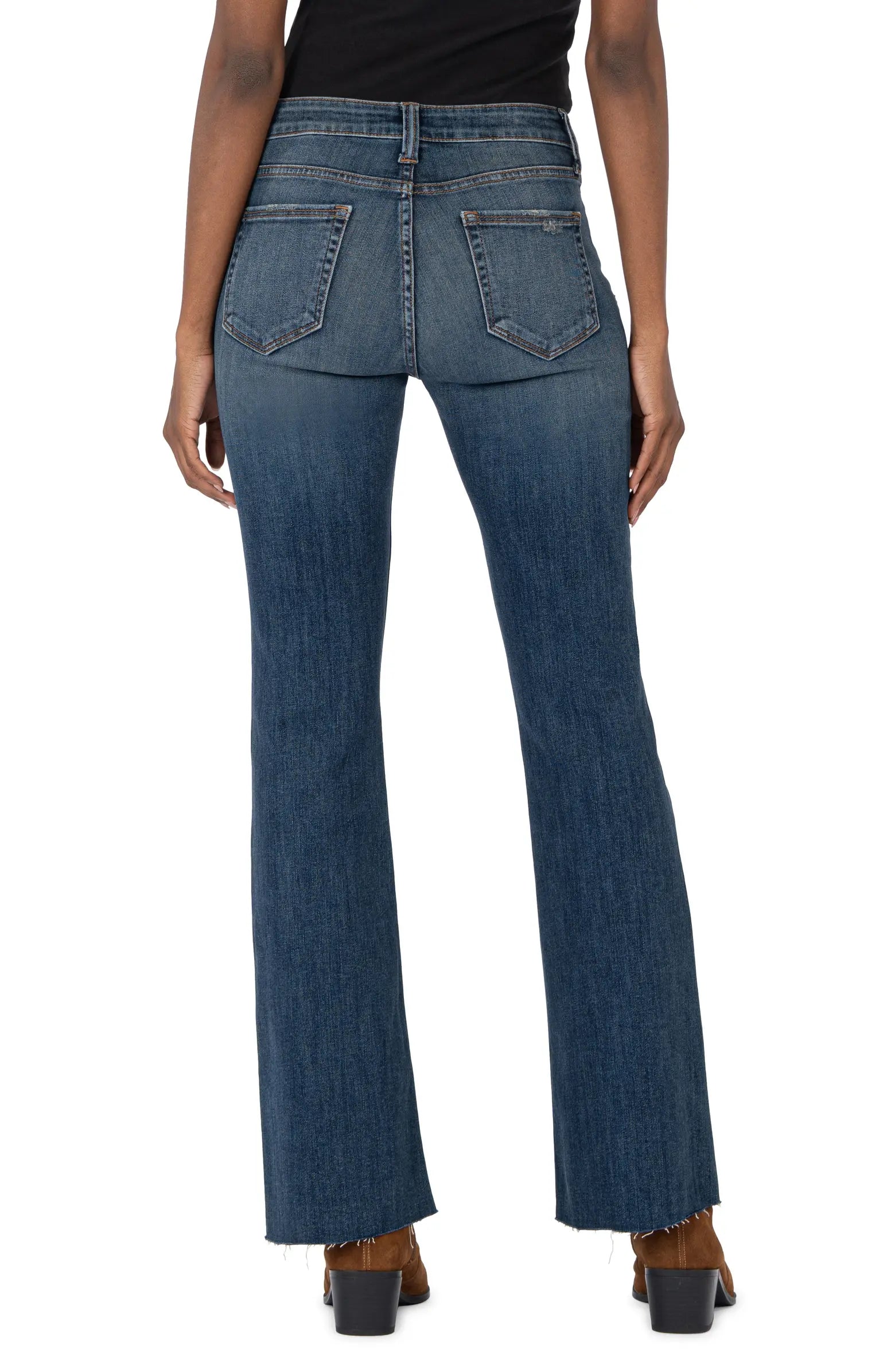 Kut From The Kloth Stella High Rise Fab Ab Flare With Raw Hem In Decent-Jeans-Kut from the Kloth-Deja Nu Boutique, Women's Fashion Boutique in Lampasas, Texas