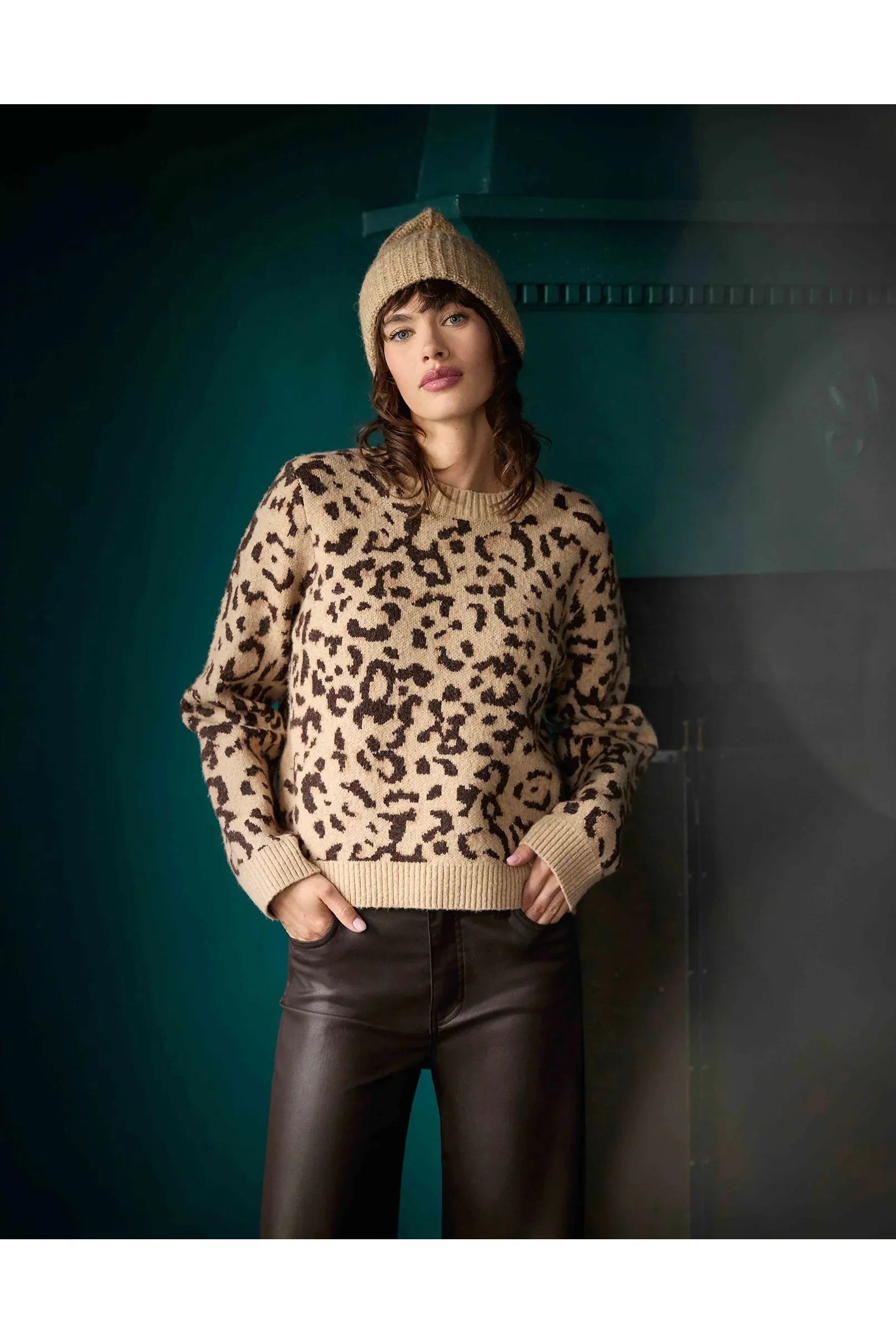 Kut From The Kloth Gisela Animal Print Pullover Sweater-Sweaters-Kut from the Kloth-Deja Nu Boutique, Women's Fashion Boutique in Lampasas, Texas