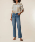 Kut from the Kloth Aida Short Sleeve Top – Golden Off White-shirts-Kut from the Kloth-Deja Nu Boutique, Women's Fashion Boutique in Lampasas, Texas