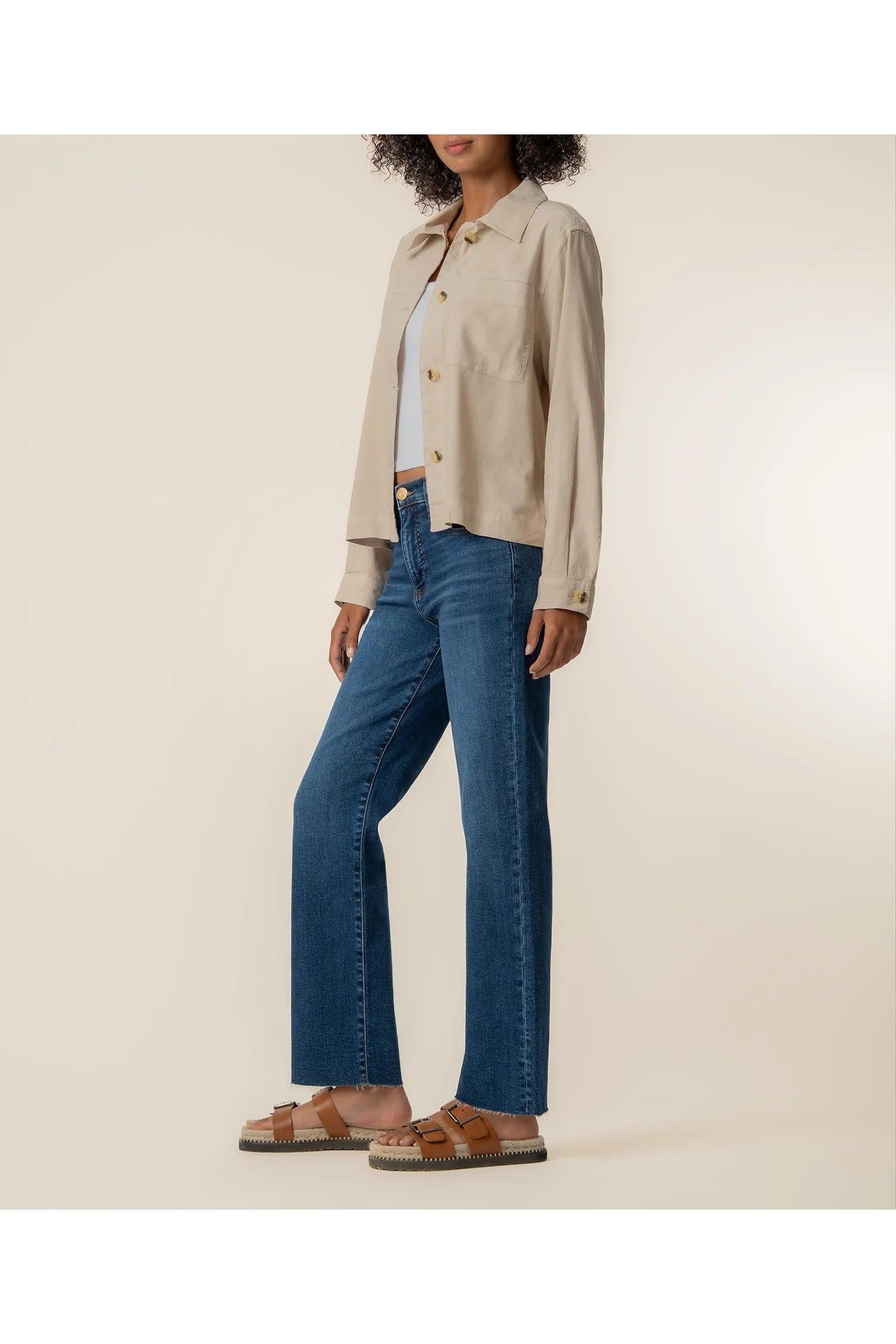 Kut from the Kloth Bellamy Linen Jacket – Sand-Jackets-Kut from the Kloth-Deja Nu Boutique, Women's Fashion Boutique in Lampasas, Texas