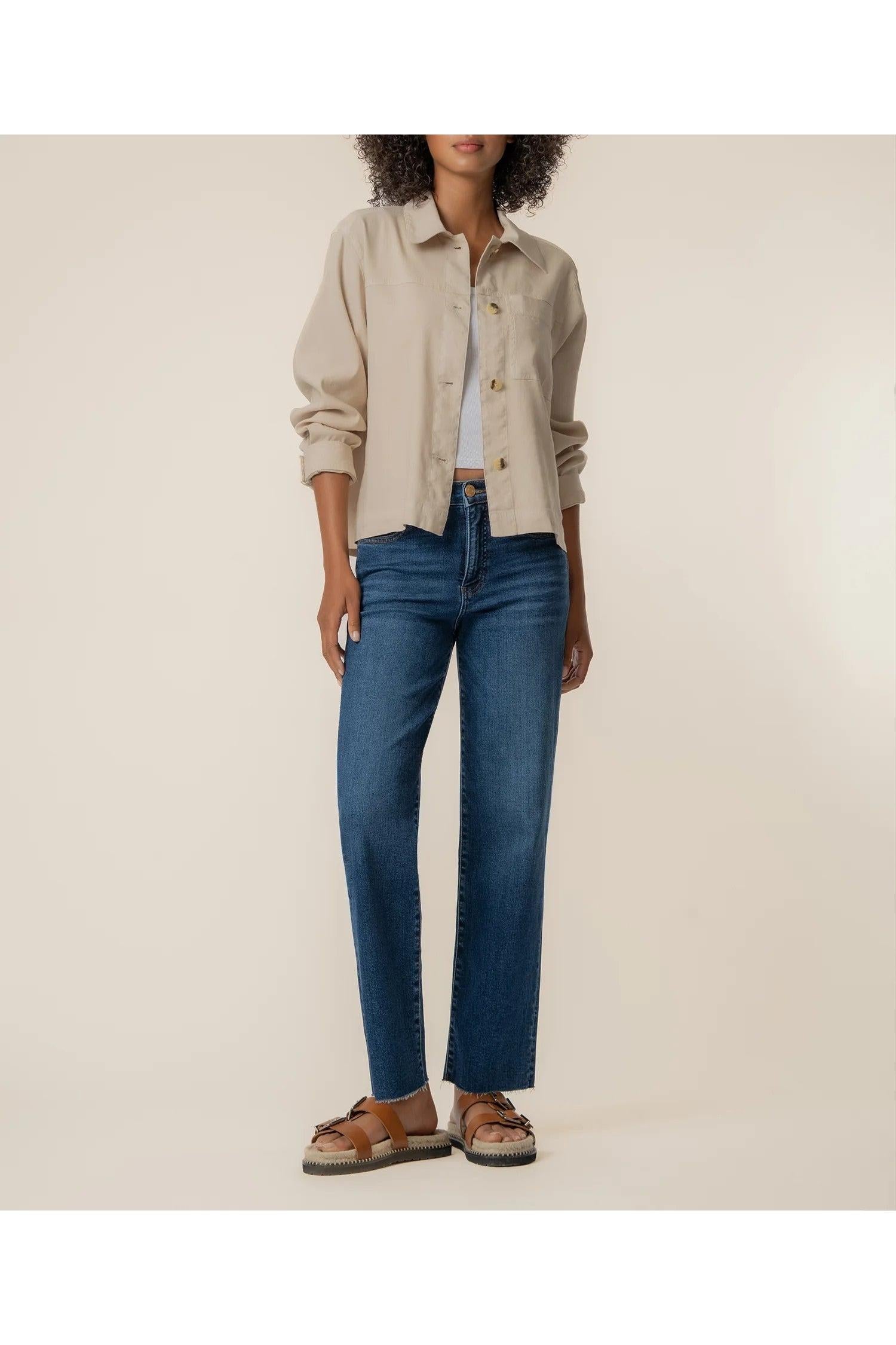 Kut from the Kloth Bellamy Linen Jacket – Sand-Jackets-Kut from the Kloth-Deja Nu Boutique, Women's Fashion Boutique in Lampasas, Texas