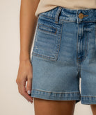 Kut from the Kloth Jane High Rise Denim Shorts – Vibes Wash-Shorts-Kut from the Kloth-Deja Nu Boutique, Women's Fashion Boutique in Lampasas, Texas