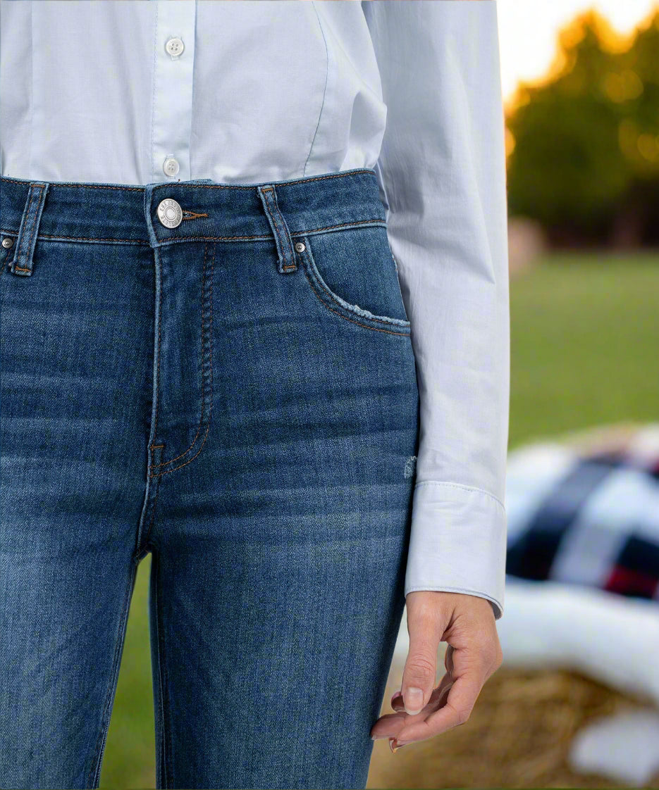 Kut from the Kloth Kelsey High Rise Fab Ab Ankle Flare Jeans – Royal Denim-Jeans-Kut from the Kloth-Deja Nu Boutique, Women's Fashion Boutique in Lampasas, Texas