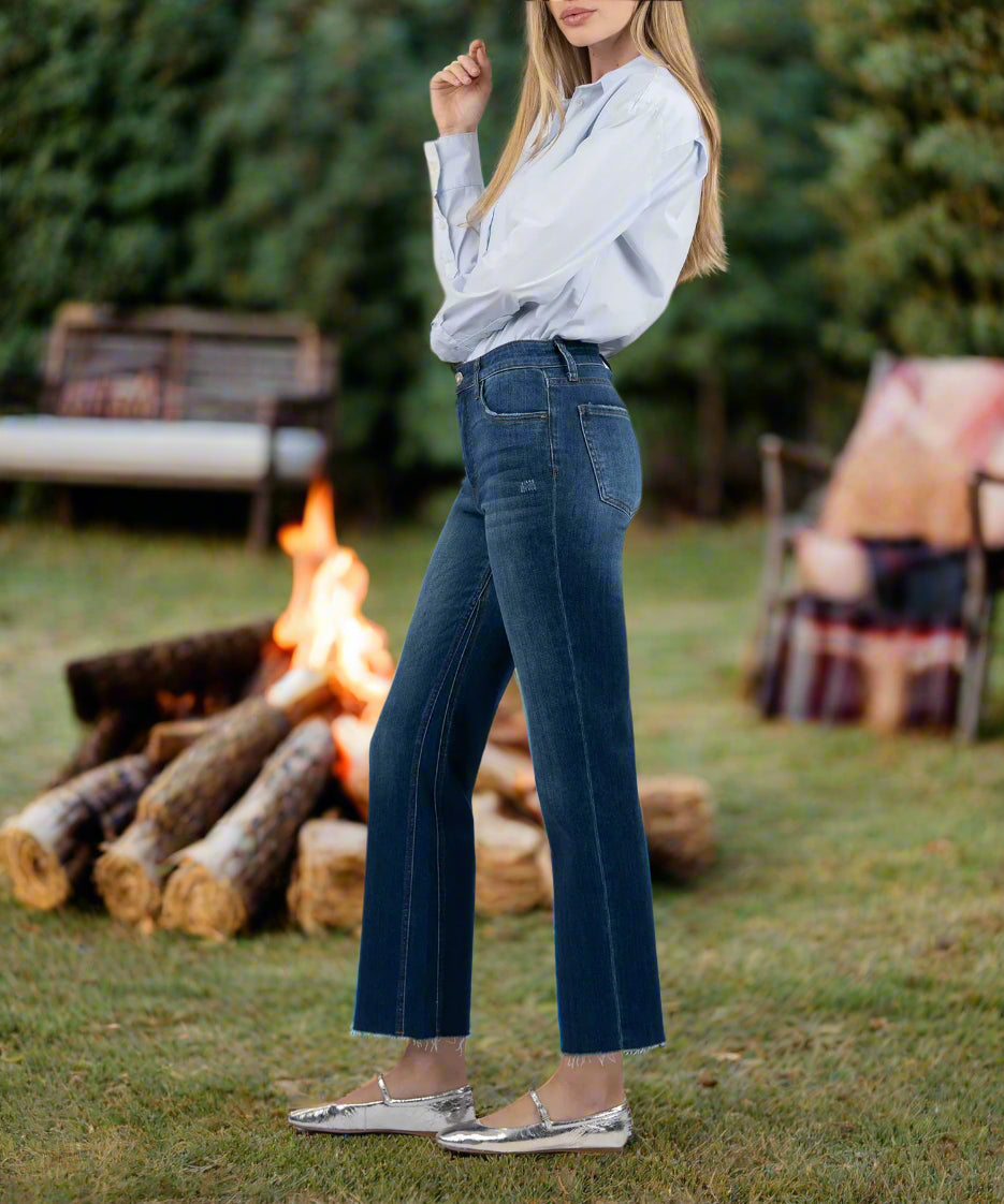 Kut from the Kloth Kelsey High Rise Fab Ab Ankle Flare Jeans – Royal Denim-Jeans-Kut from the Kloth-Deja Nu Boutique, Women's Fashion Boutique in Lampasas, Texas