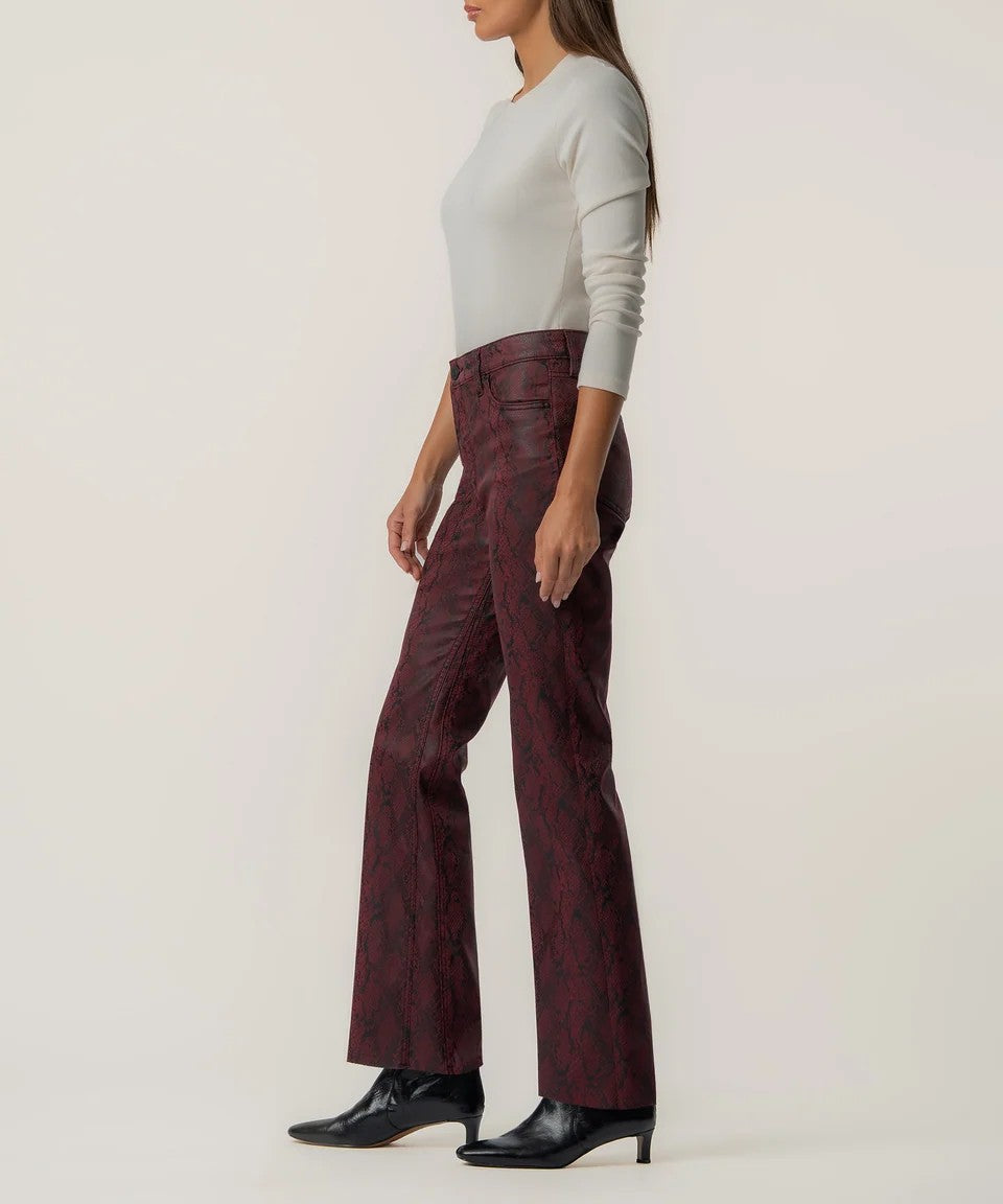 Kut from the Kloth Kelsey High Rise Fab Ab Ankle Flare Jeans in Burgundy-Jeans-Kut from the Kloth-Deja Nu Boutique, Women's Fashion Boutique in Lampasas, Texas