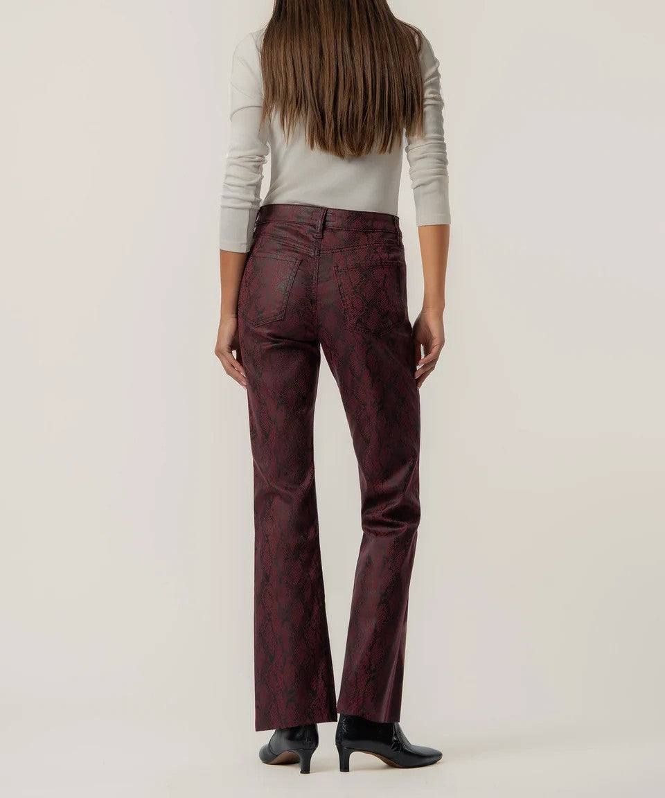 Kut from the Kloth Kelsey High Rise Fab Ab Ankle Flare Jeans in Burgundy-Jeans-Kut from the Kloth-Deja Nu Boutique, Women's Fashion Boutique in Lampasas, Texas