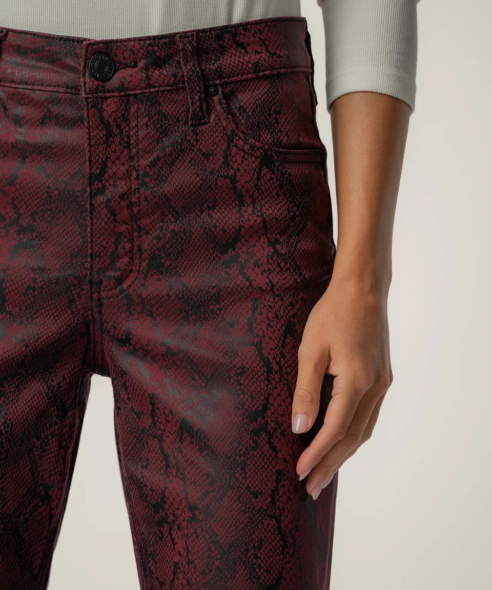 Kut from the Kloth Kelsey High Rise Fab Ab Ankle Flare Jeans in Burgundy-Jeans-Kut from the Kloth-Deja Nu Boutique, Women's Fashion Boutique in Lampasas, Texas