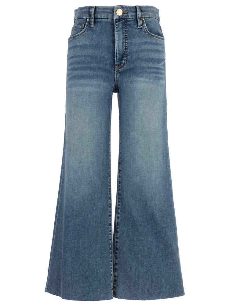 Kut from the Kloth Meg High Rise Fab AB Wide Leg Raw Hem In Gripping-Jeans-Kut from the Kloth-Deja Nu Boutique, Women's Fashion Boutique in Lampasas, Texas