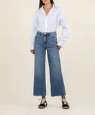 Kut from the Kloth Meg High Rise Fab AB Wide Leg Raw Hem In Gripping-Jeans-Kut from the Kloth-Deja Nu Boutique, Women's Fashion Boutique in Lampasas, Texas