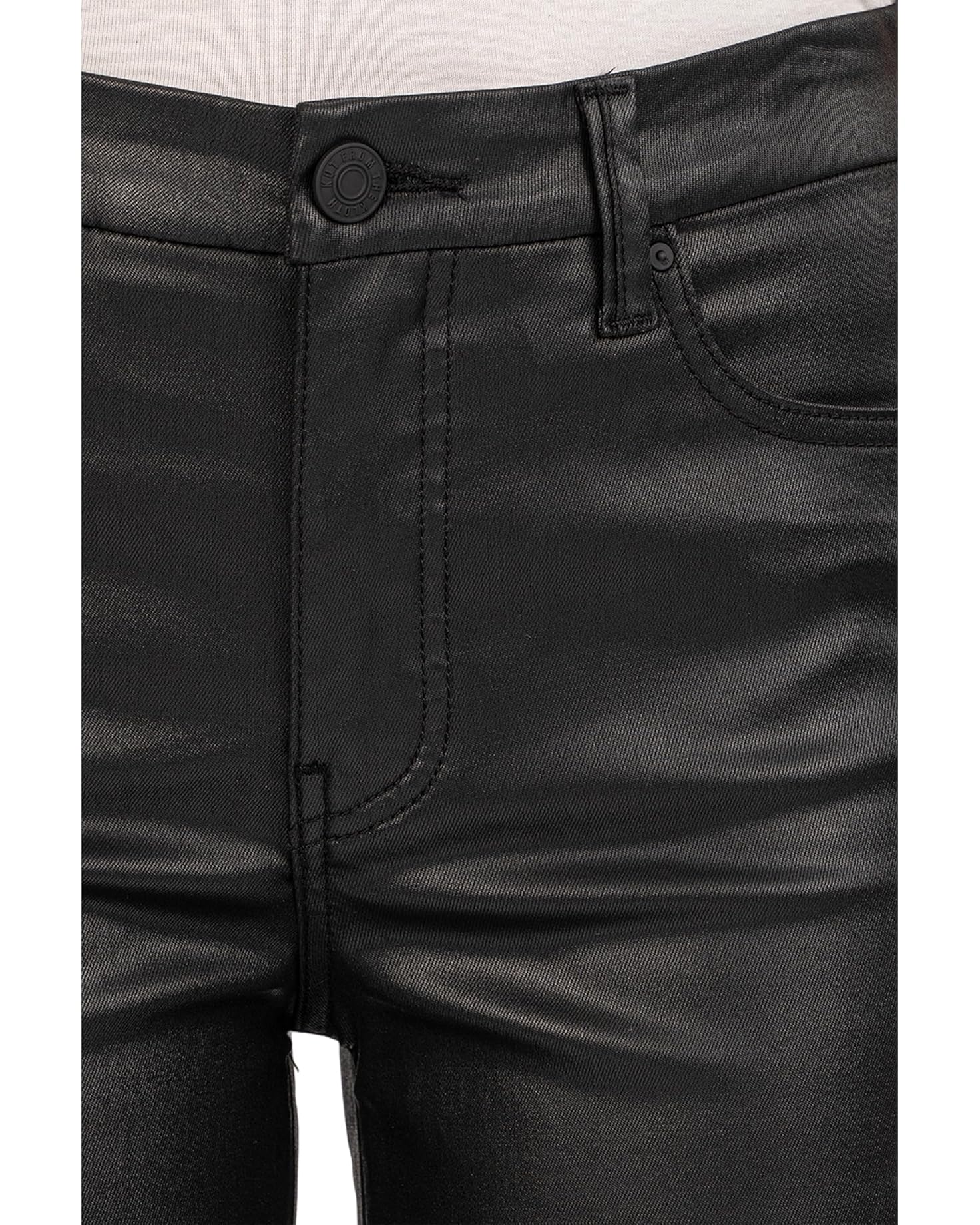 Kut from the Kloth Meg High Rise Fab Ab Wide Leg Jeans In Black Coated-Jeans-Kut from the Kloth-Deja Nu Boutique, Women's Fashion Boutique in Lampasas, Texas