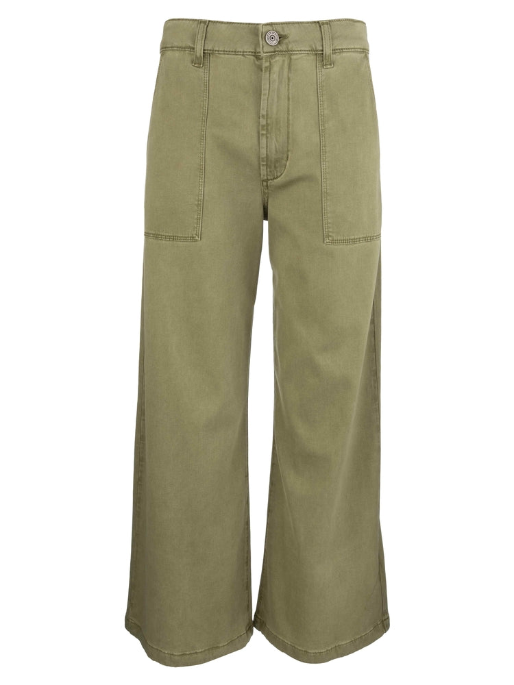 Kut from the Kloth Meg High Rise Wide Leg Pant – Basil Green-Pants-Kut from the Kloth-Deja Nu Boutique, Women's Fashion Boutique in Lampasas, Texas