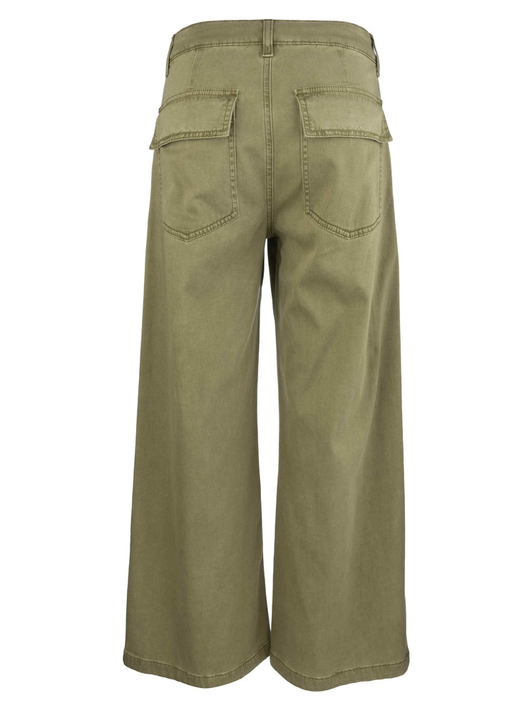 Kut from the Kloth Meg High Rise Wide Leg Pant – Basil Green-Pants-Kut from the Kloth-Deja Nu Boutique, Women's Fashion Boutique in Lampasas, Texas