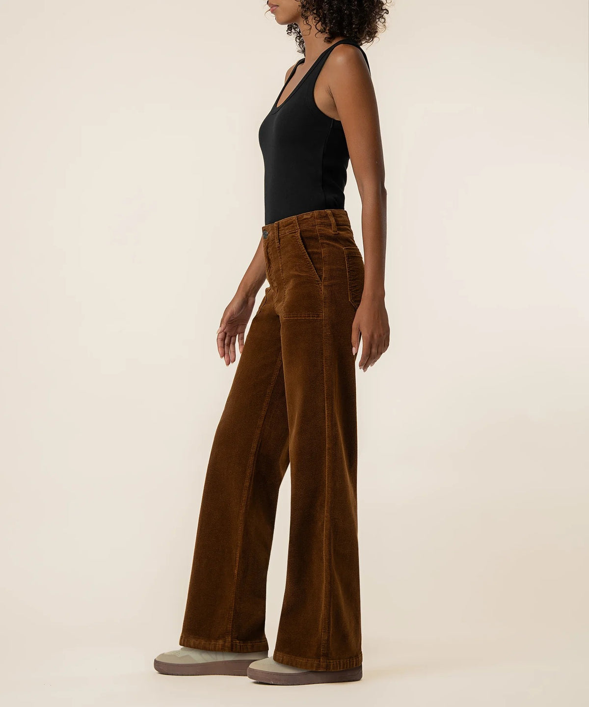 Kut from the Kloth Nutmeg High Rise Corduroy Wide Leg Jeans-Pants-Kut from the Kloth-Deja Nu Boutique, Women's Fashion Boutique in Lampasas, Texas