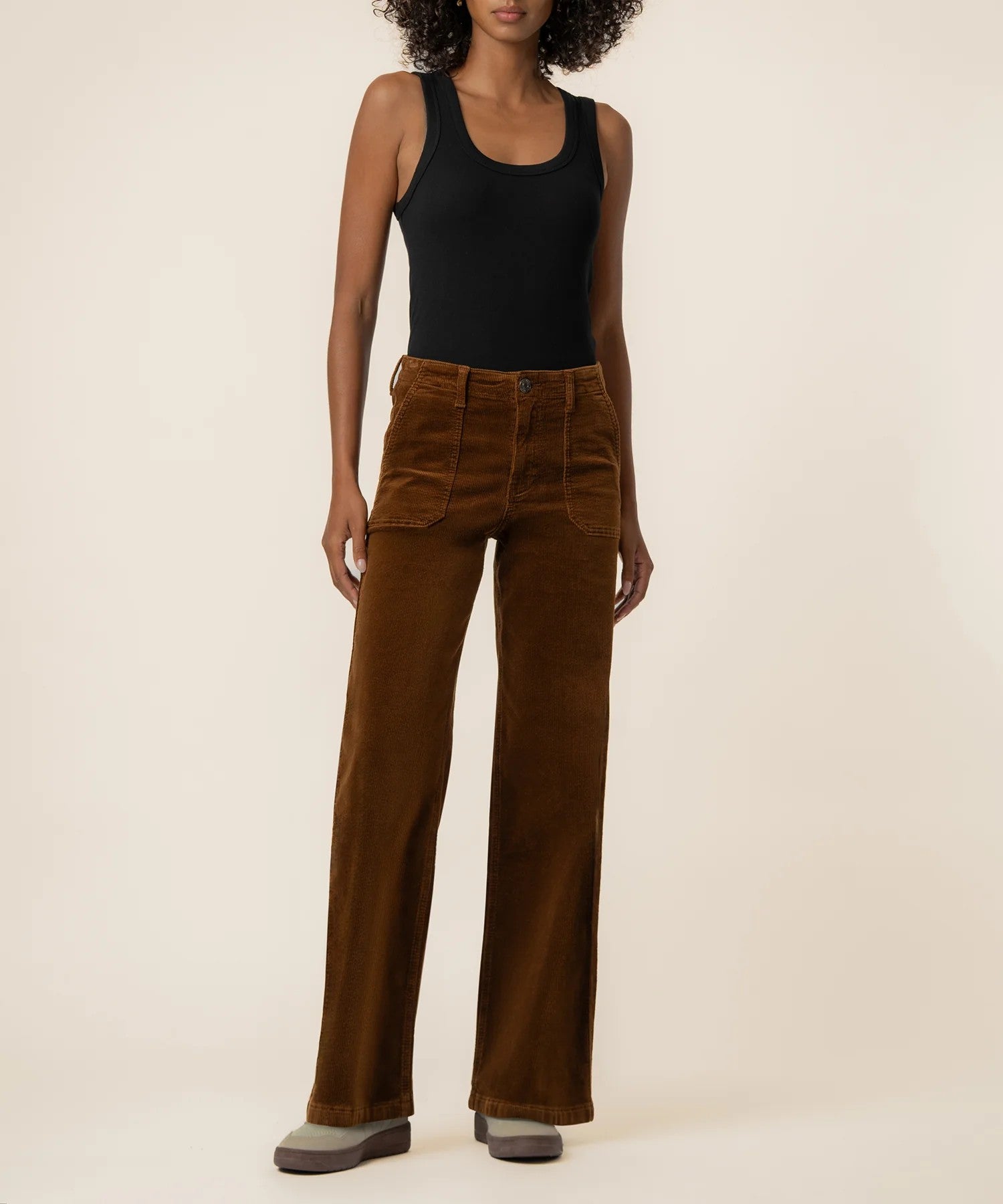 Kut from the Kloth Nutmeg High Rise Corduroy Wide Leg Jeans-Pants-Kut from the Kloth-Deja Nu Boutique, Women's Fashion Boutique in Lampasas, Texas