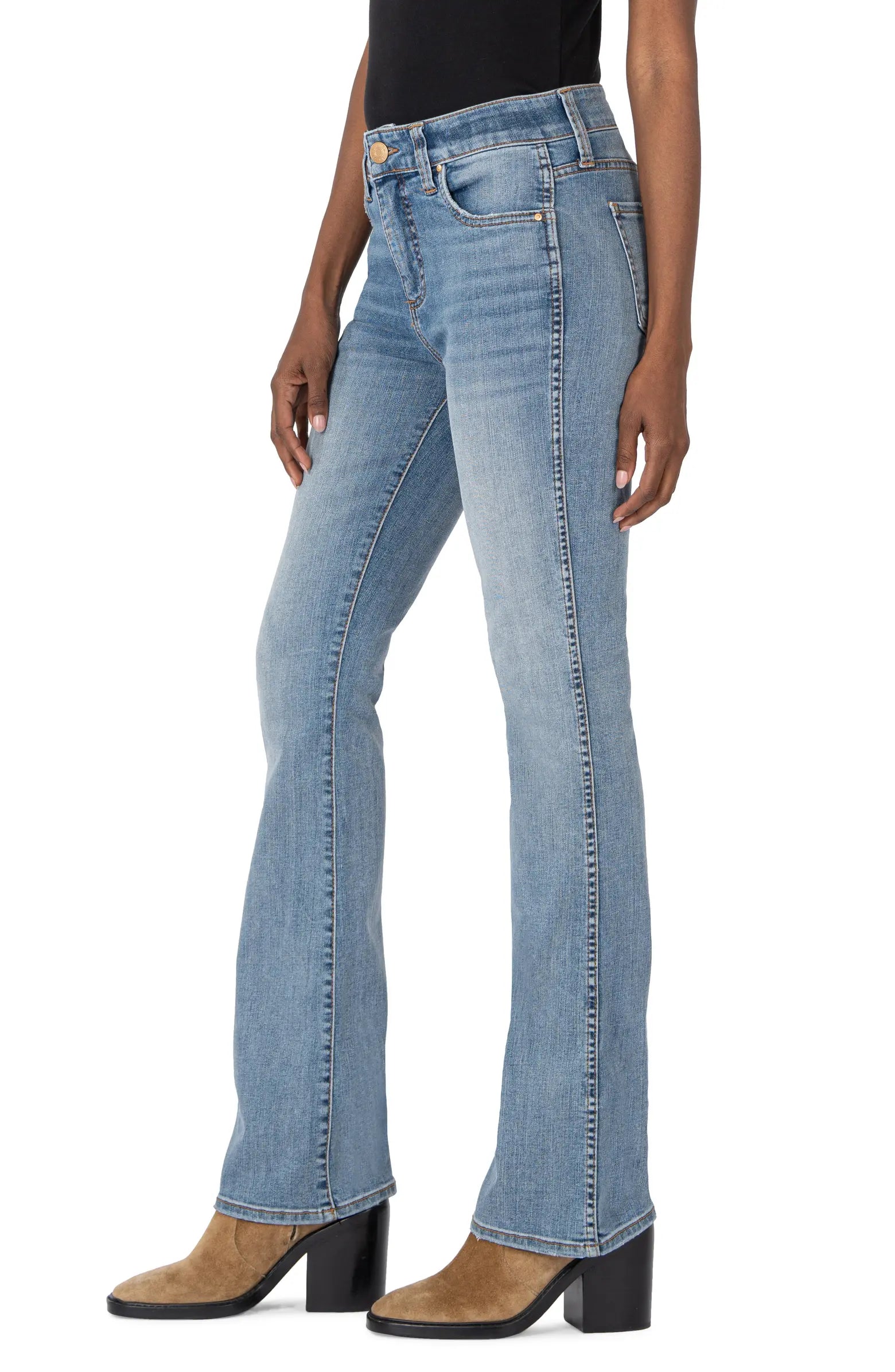 Kut from the Kloth Ana High Rise Fab Ab Flare-Baby DN All Over In Harmonious-Jeans-Kut from the Kloth-Deja Nu Boutique, Women's Fashion Boutique in Lampasas, Texas