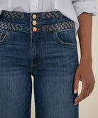 Kut from the Kloth Charlotte High Rise Braided Waistband-Jeans-Kut from the Kloth-Deja Nu Boutique, Women's Fashion Boutique in Lampasas, Texas