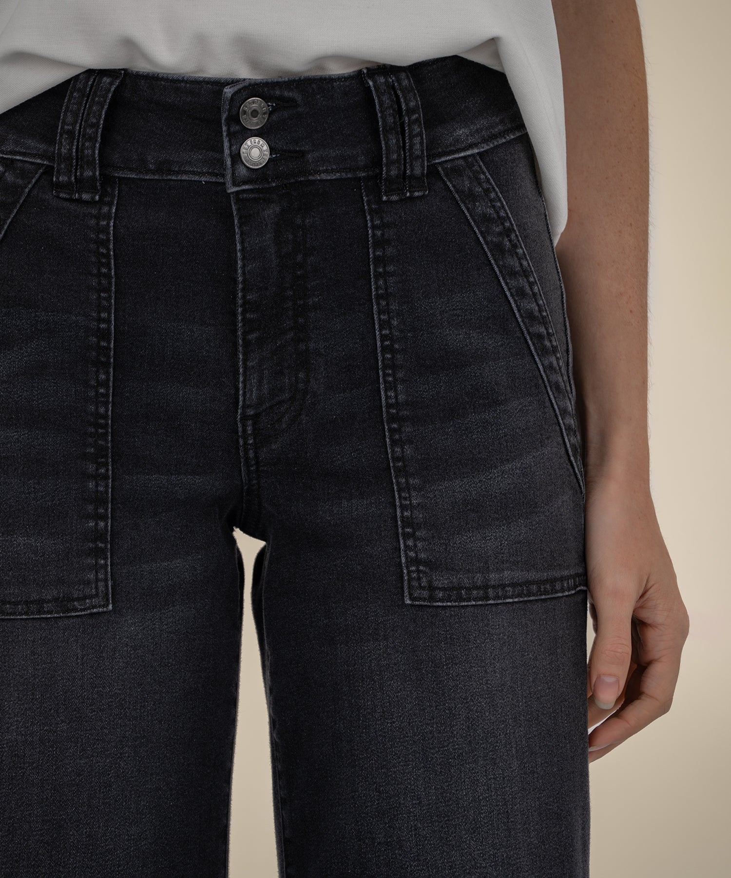 Kut from the Kloth Jodi High Rise Wide Leg Jeans in Aware Black Base-Jeans-Kut from the Kloth-Deja Nu Boutique, Women's Fashion Boutique in Lampasas, Texas