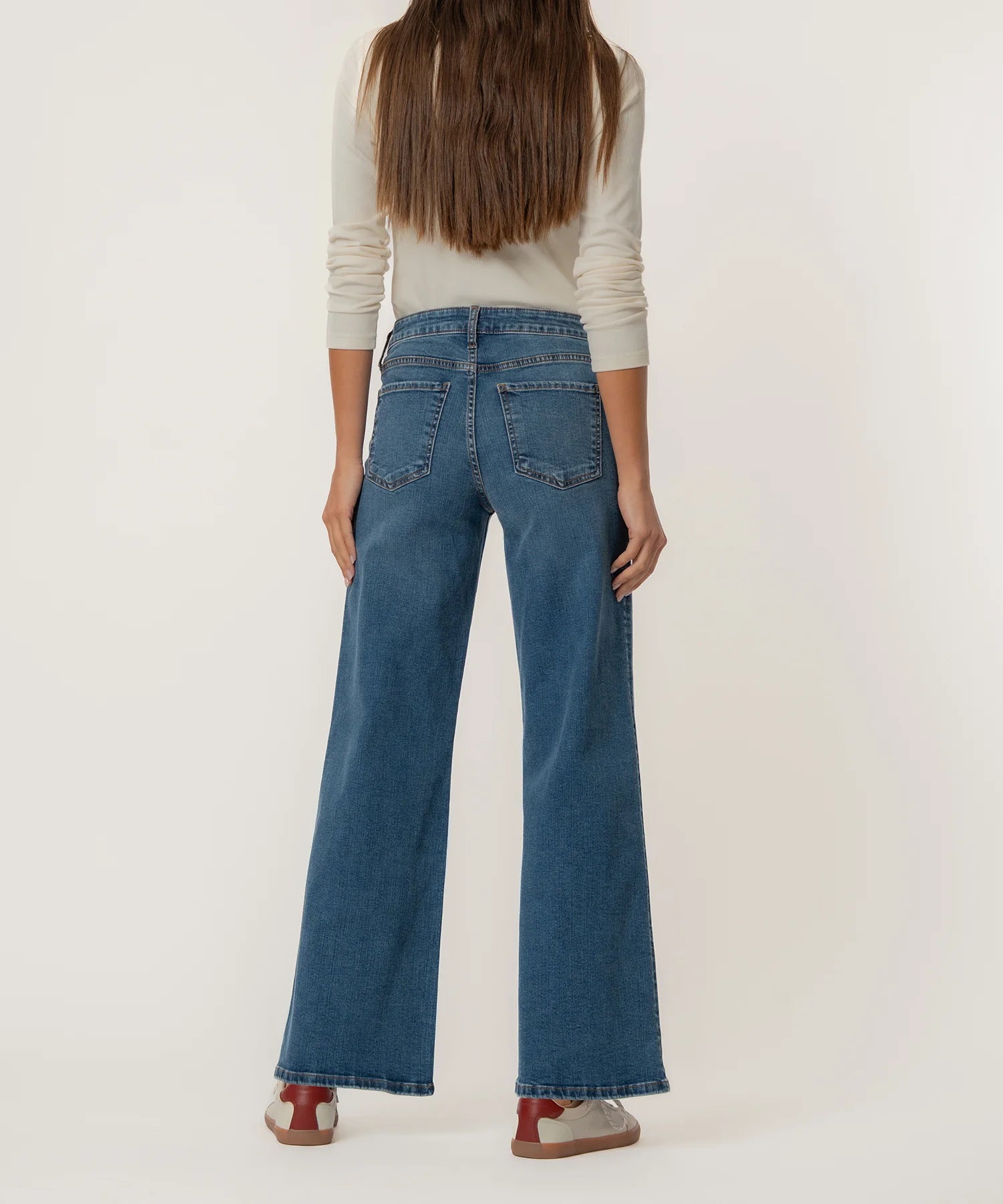Kut from the Kloth Maya High Rise Fab Ab Wide Leg Jeans In Generous Wash-Jeans-Kut from the Kloth-Deja Nu Boutique, Women's Fashion Boutique in Lampasas, Texas