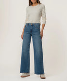 Kut from the Kloth Maya High Rise Fab Ab Wide Leg Jeans In Generous Wash-Jeans-Kut from the Kloth-Deja Nu Boutique, Women's Fashion Boutique in Lampasas, Texas