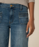 Kut from the Kloth Maya High Rise Wide Leg Patch Pockets with Ruching in Affection-Jeans-Kut from the Kloth-Deja Nu Boutique, Women's Fashion Boutique in Lampasas, Texas