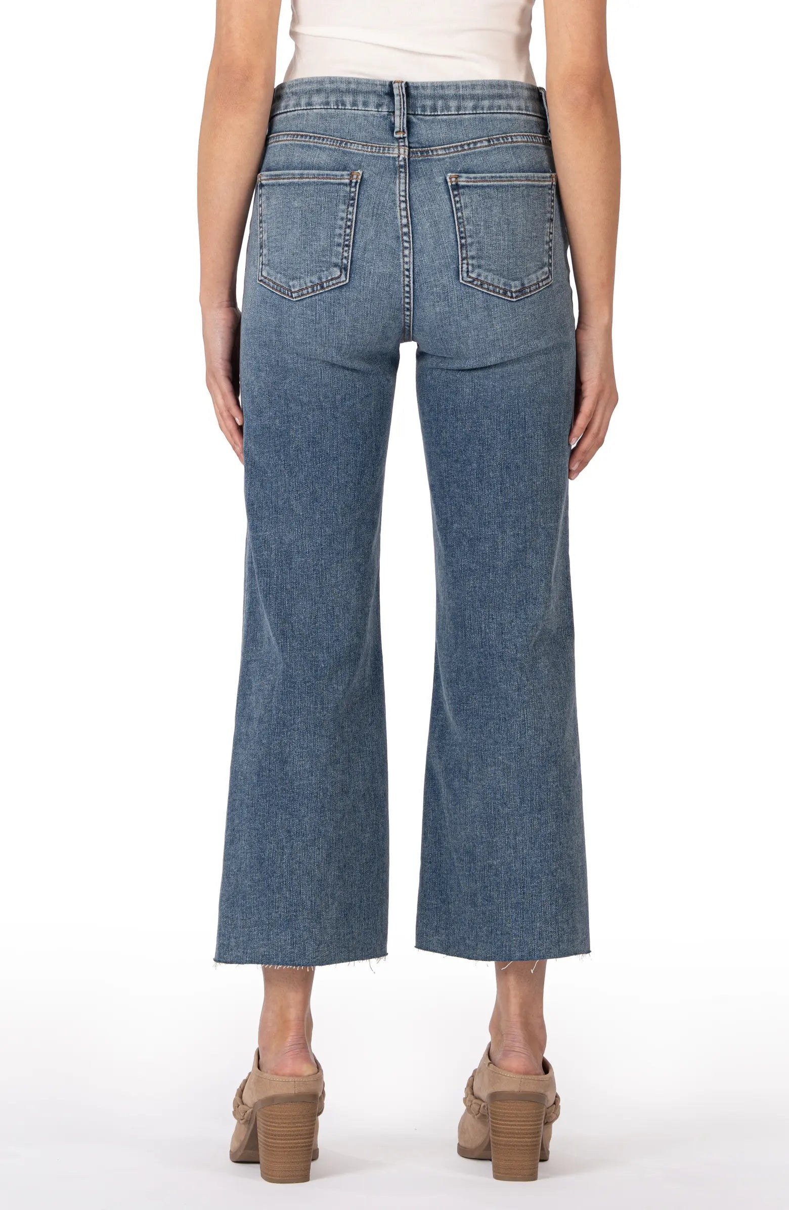 Kut from the Kloth Meg High Rise Fab AB Wide Leg Raw Hem In Gripping-Jeans-Kut from the Kloth-Deja Nu Boutique, Women's Fashion Boutique in Lampasas, Texas