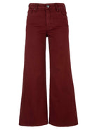Kut from the Kloth Meg High Rise Fab Ab Wide Leg Raw Hem Jeans in Maroon-Bottoms-Kut from the Kloth-Deja Nu Boutique, Women's Fashion Boutique in Lampasas, Texas
