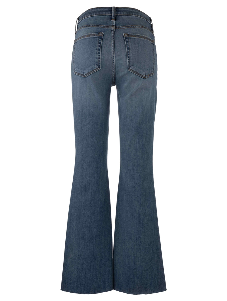 Kut from the Kloth Stella High Rise Fab Ab Flare Jeans with Raw Hem – Hardworking Wash-Jeans-Kut from the Kloth-Deja Nu Boutique, Women's Fashion Boutique in Lampasas, Texas