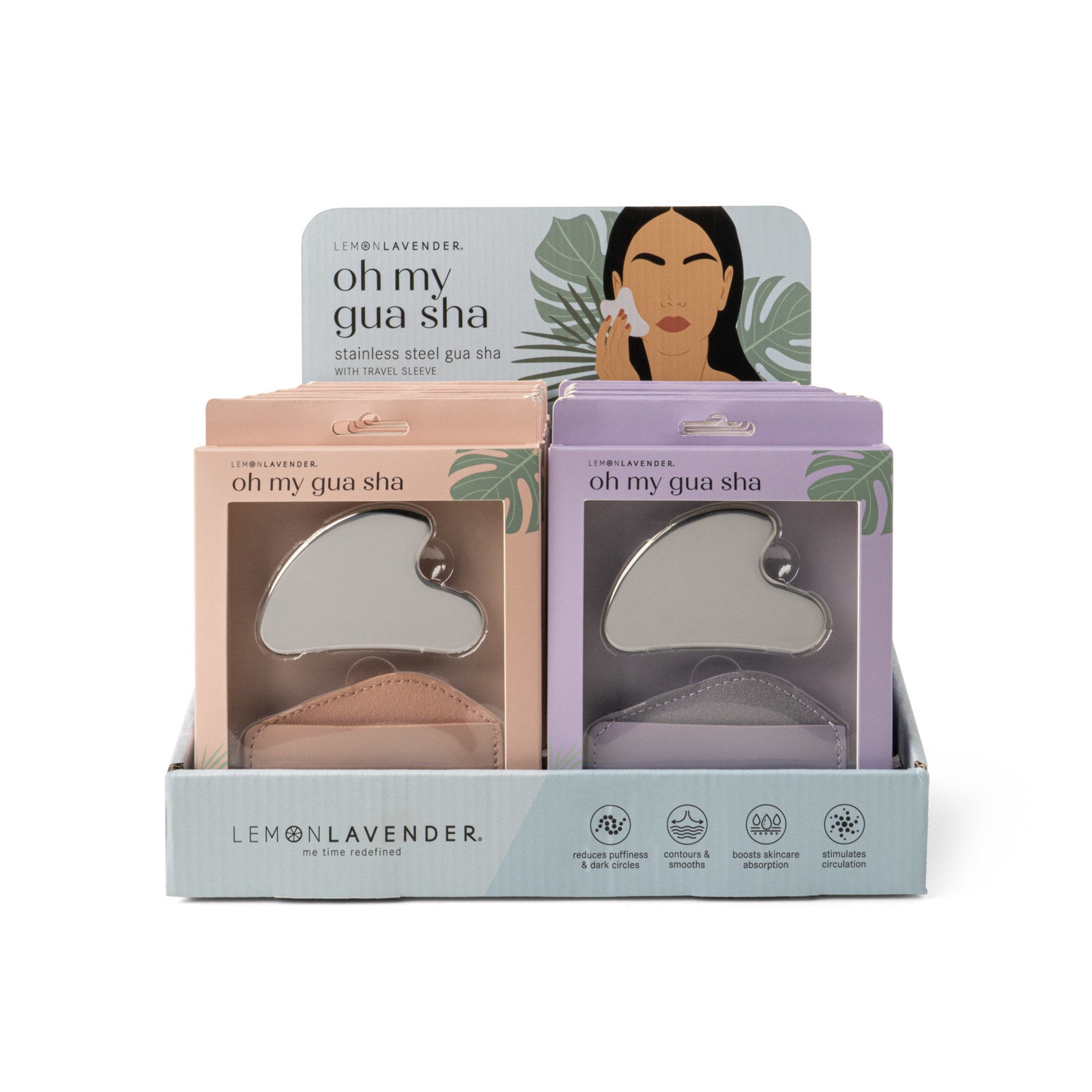 Lemon Lavender® Oh My Gua Sha Stainless Steel Facial Tool with Travel Sleeve-Skin Care Tools-Lemon Lavender-Deja Nu Boutique, Women's Fashion Boutique in Lampasas, Texas