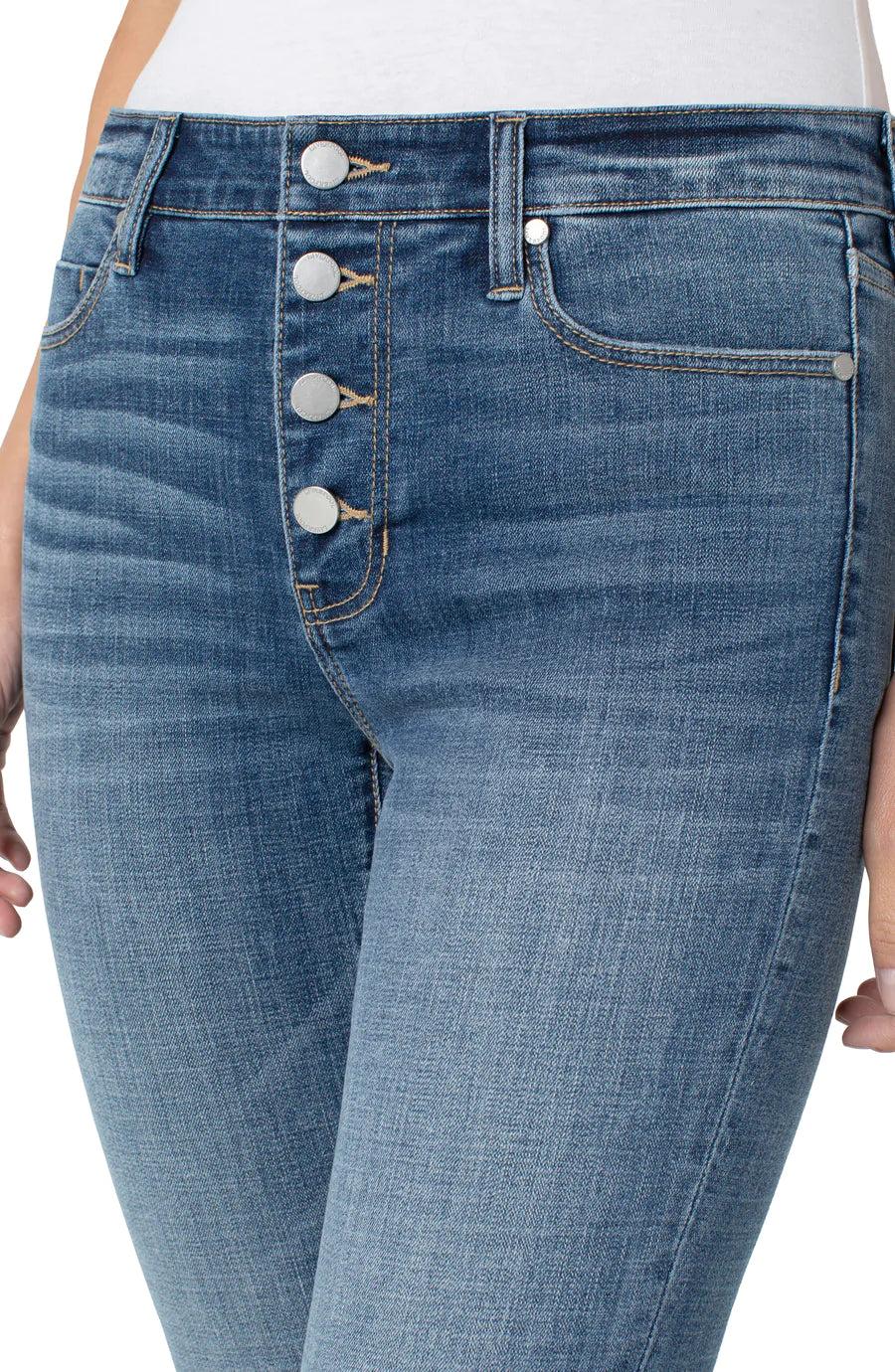 Liverpool Abby High Rise Ankle Skinny With Exposed Button And Cut In Perry-Bottoms-Liverpool-Deja Nu Boutique, Women's Fashion Boutique in Lampasas, Texas