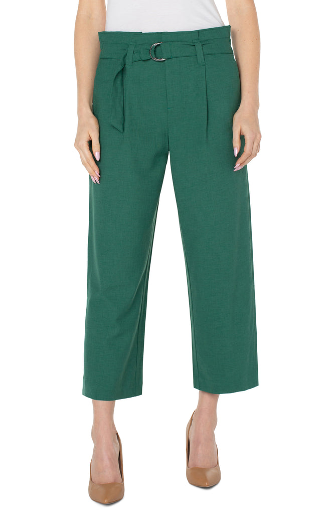 Liverpool Belted Paperbag High Waist Crop Wide Leg Pants In Serpentine-Pants-Liverpool-Deja Nu Boutique, Women's Fashion Boutique in Lampasas, Texas