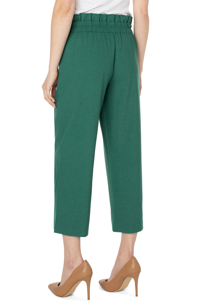 Liverpool Belted Paperbag High Waist Crop Wide Leg Pants In Serpentine-Pants-Liverpool-Deja Nu Boutique, Women's Fashion Boutique in Lampasas, Texas