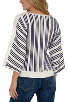 Liverpool Boat Neck Dolman Sleeve Stripe Sweater In Cream And Navy-Sweaters-Liverpool-Deja Nu Boutique, Women's Fashion Boutique in Lampasas, Texas