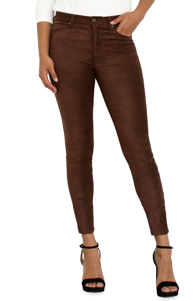 Liverpool Faux Suede Abby Ankle Skinny 28in In Brownstone-Leggings-Liverpool-Deja Nu Boutique, Women's Fashion Boutique in Lampasas, Texas