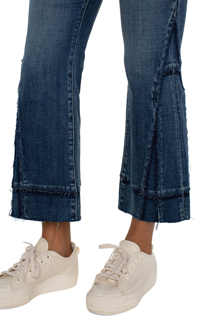 Liverpool Hannah Crafty Raw Hem High Waist Crop Flare Jeans In Jensen-Jeans-Liverpool-Deja Nu Boutique, Women's Fashion Boutique in Lampasas, Texas