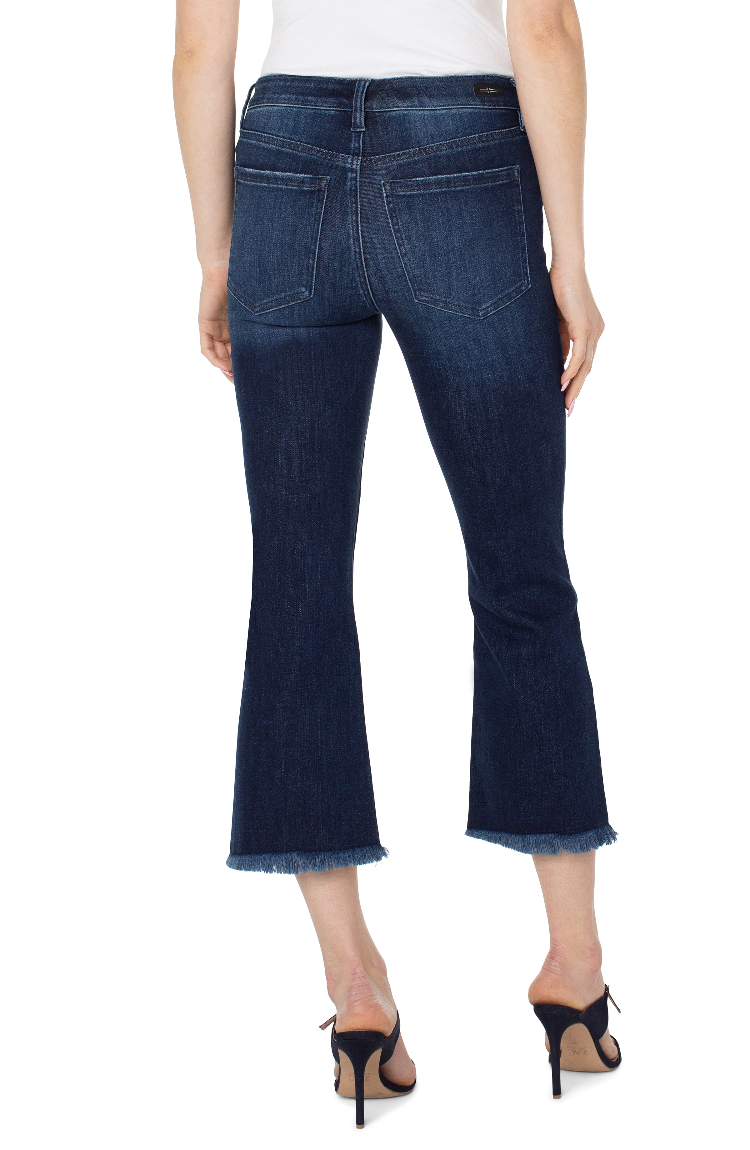 Liverpool Hannah Crop Flare With Fray Hem 25.5in Inseam In Upland-Jeans-Liverpool-Deja Nu Boutique, Women's Fashion Boutique in Lampasas, Texas