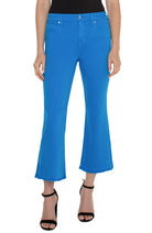 Liverpool Hannah Cropped Flare With Fray Hem In Diva Blue-Bottoms-Liverpool-Deja Nu Boutique, Women's Fashion Boutique in Lampasas, Texas