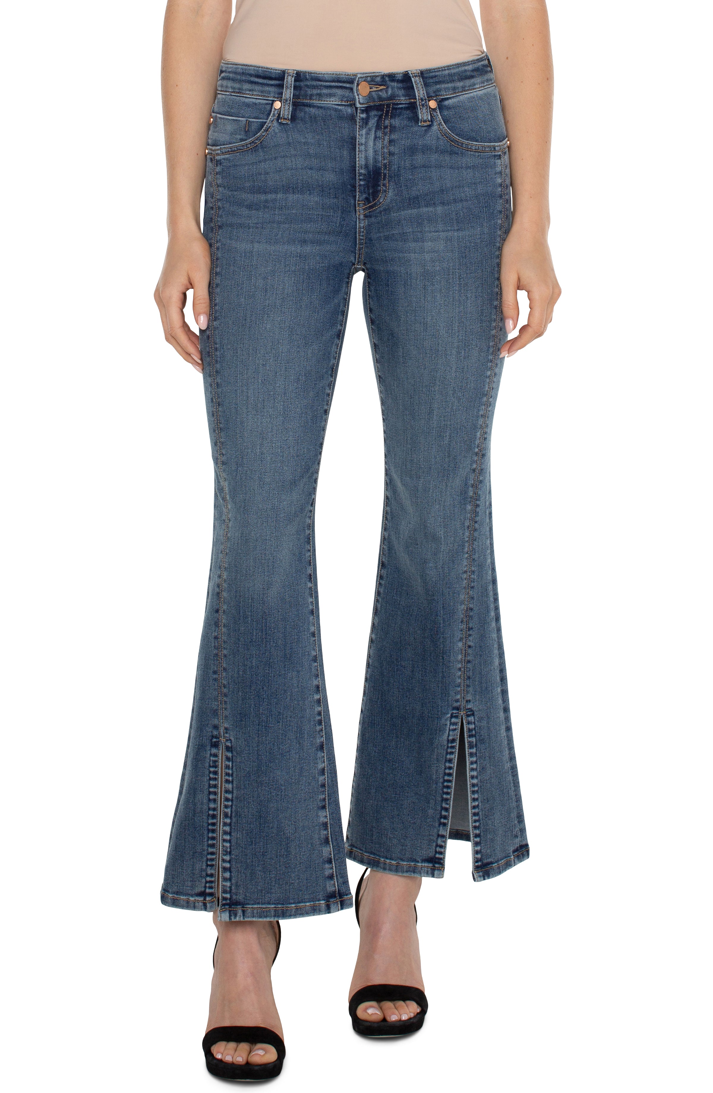 Liverpool Hannah Flare Seamed With Front Slit In Tulane-Jeans-Liverpool-Deja Nu Boutique, Women's Fashion Boutique in Lampasas, Texas