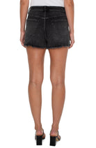 Liverpool High Rise Christine A Line Fray Denim Short With Button Fly In Rawlins-Shorts-Liverpool-Deja Nu Boutique, Women's Fashion Boutique in Lampasas, Texas