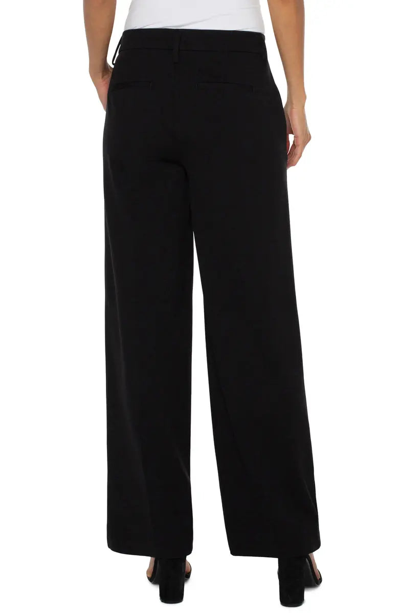 Liverpool Kelsey Wide Leg Knit Trousers In Black-trousers-Liverpool-Deja Nu Boutique, Women's Fashion Boutique in Lampasas, Texas