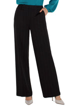 Liverpool Kelsey Wide Leg Trouser In Dark Forest Pinstripe-Bottoms-Liverpool-Deja Nu Boutique, Women's Fashion Boutique in Lampasas, Texas