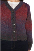 Liverpool Los Angeles Burgundy Ombre Raglan Button Front Cardigan-Cardigans & Kimonos-Liverpool-Deja Nu Boutique, Women's Fashion Boutique in Lampasas, Texas